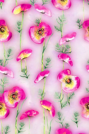 水彩花卉印花华亿平台图片