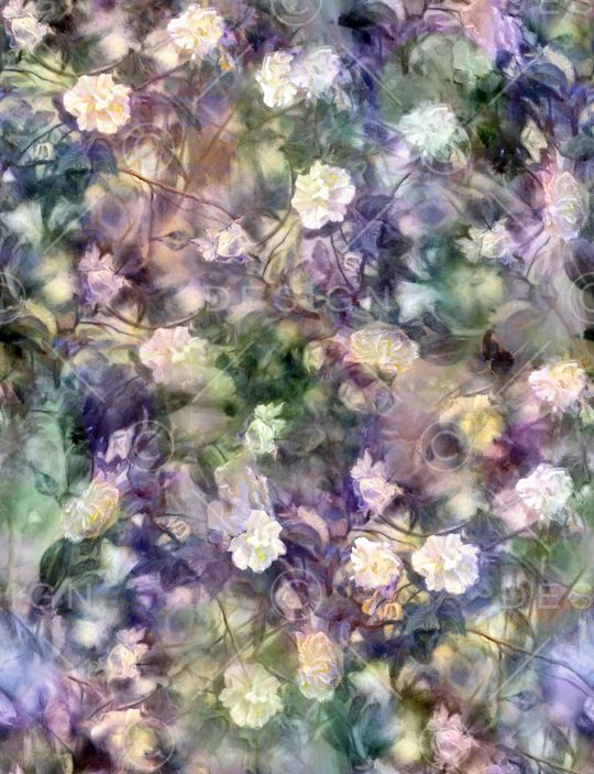 水彩花卉印花华亿平台图片