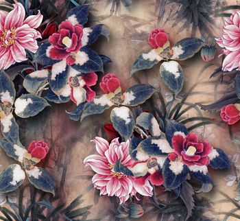 中国风印花华亿平台图片