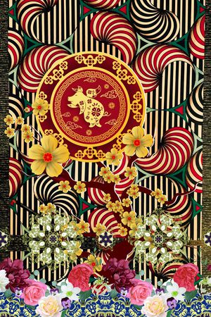 几何印花华亿平台图片