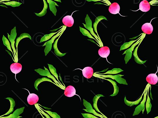 手绘蔬菜印花华亿平台图片