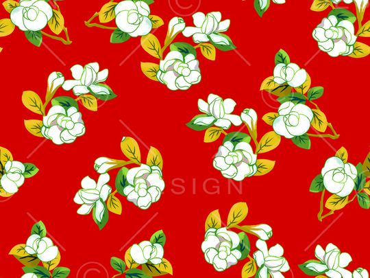 清爽底花卉印花华亿平台图片