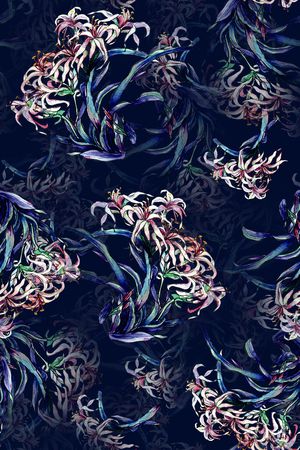 水彩花卉印花华亿平台图片