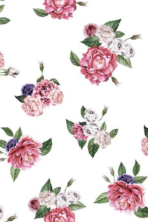 水彩花卉印花华亿平台图片