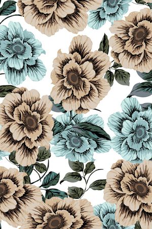 水彩花卉印花华亿平台图片