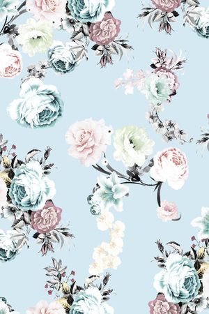 水彩花卉印花华亿平台图片