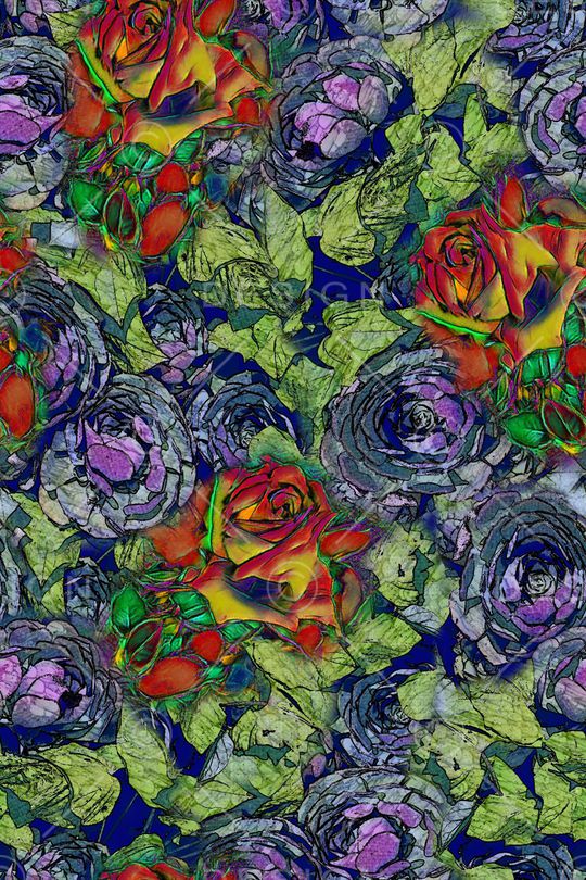 花卉印花华亿平台图片