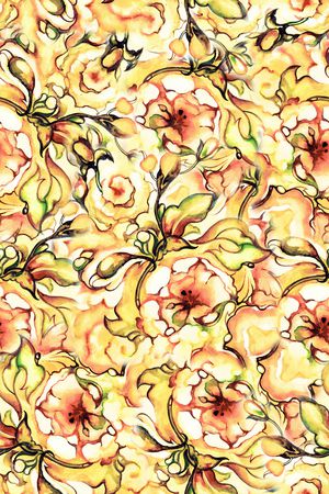 手绘花卉印花华亿平台图片