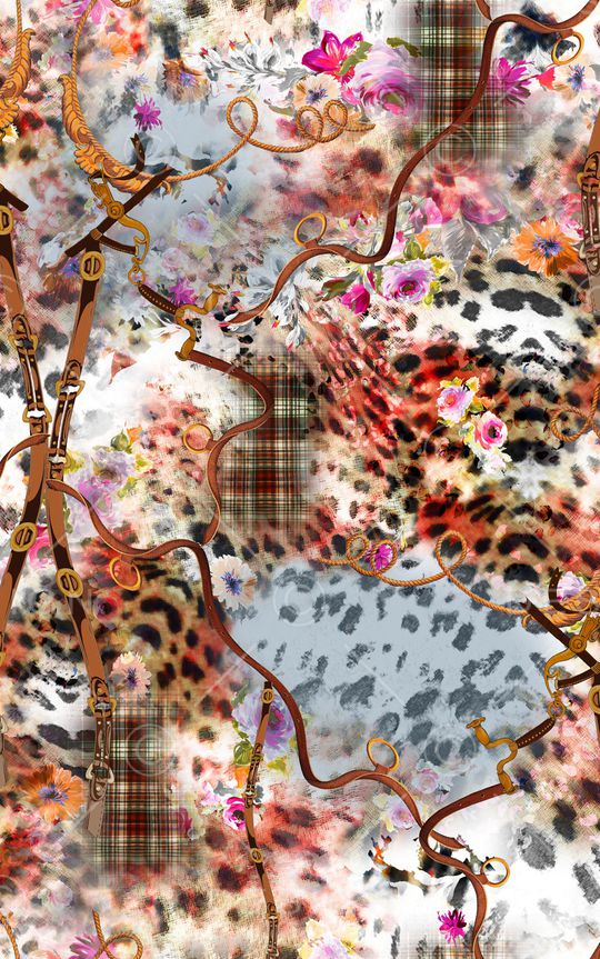 动物纹印花华亿平台图片