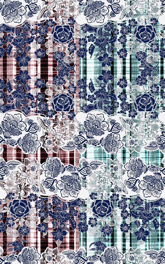 清爽底花卉印花华亿平台图片