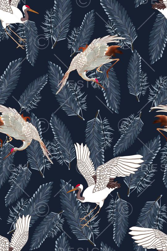 仙鹤印花华亿平台图片