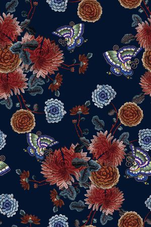 蝴蝶印花华亿平台图片