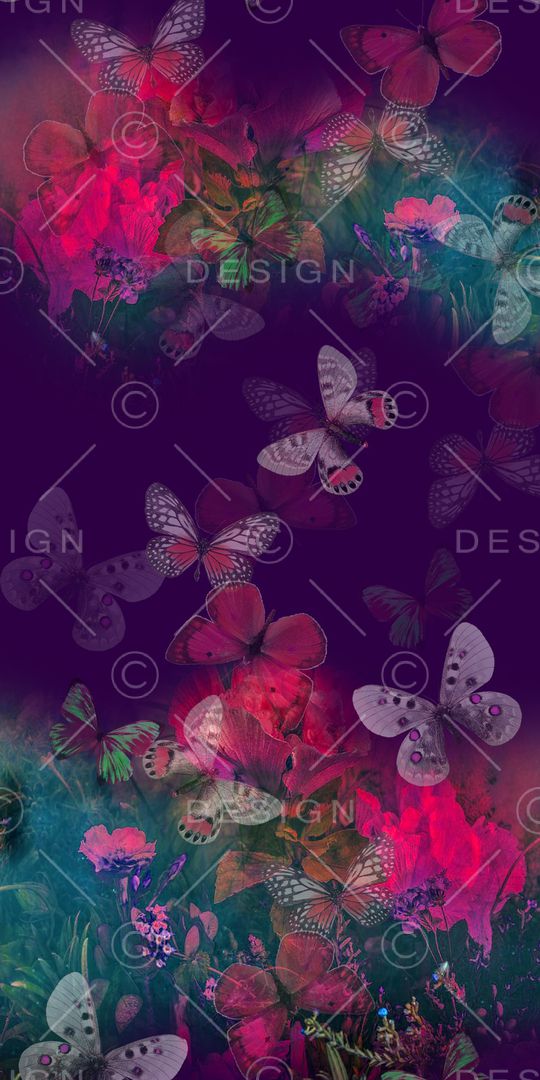 蝴蝶印花华亿平台图片