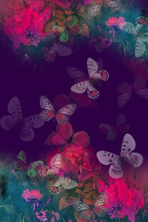 蝴蝶印花华亿平台图片