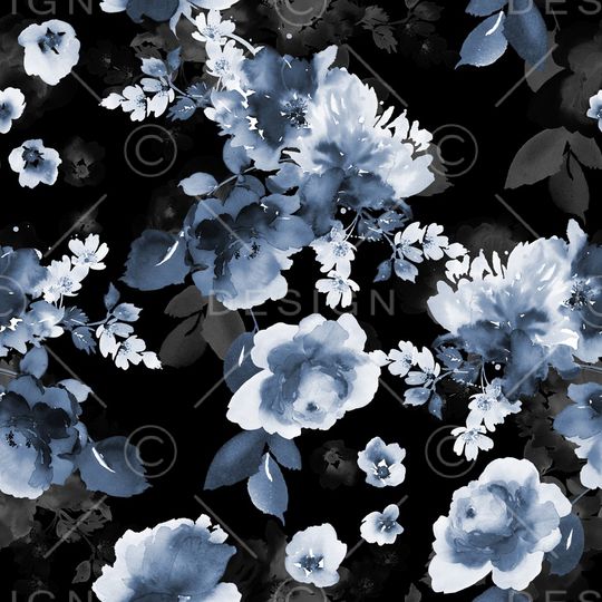 手绘花卉印花华亿平台图片