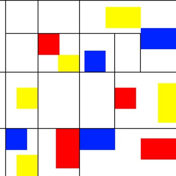 1210344-红黄蓝 蒙德里安几何抽象风格
