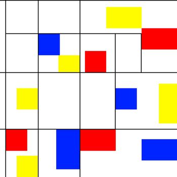 1210345-红黄蓝 蒙德里安几何抽象风格-1