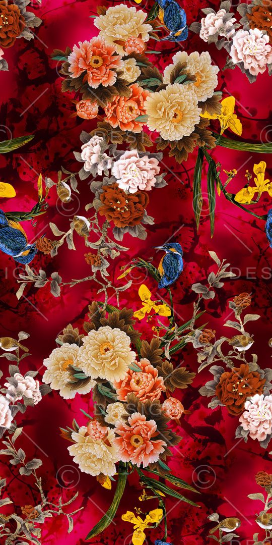 花卉印花华亿平台图片