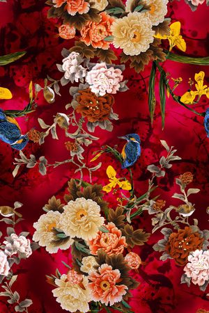 花卉印花华亿平台图片