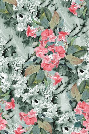 抽象花卉印花华亿平台图片