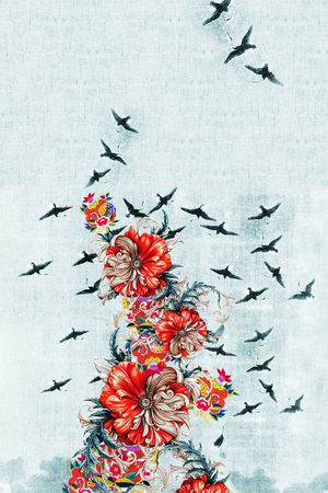 花卉印花华亿平台图片