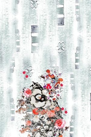 花卉印花华亿平台图片