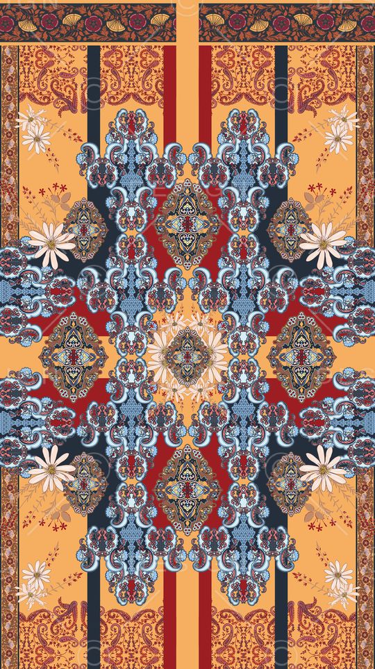 丝巾定位花印花华亿平台图片