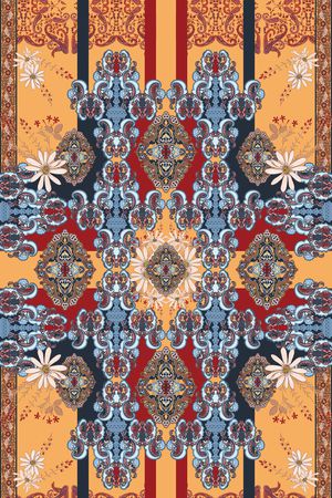 丝巾定位花印花华亿平台图片