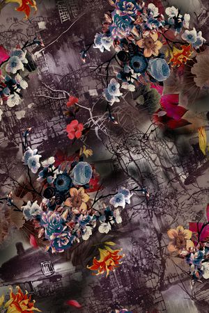 花卉印花华亿平台图片