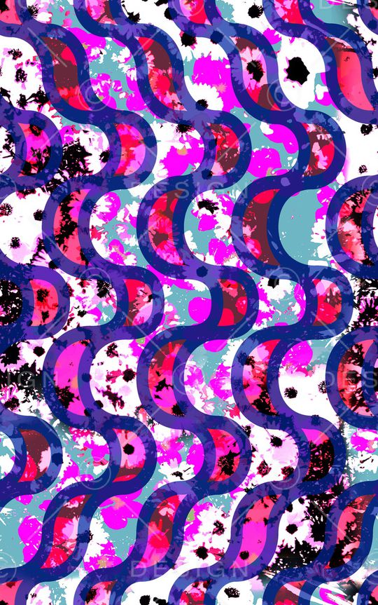 几何花卉印花华亿平台图片