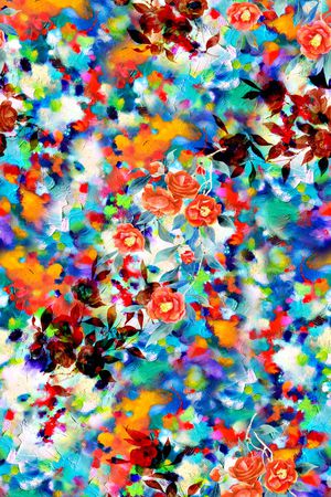 抽象花卉印花华亿平台图片