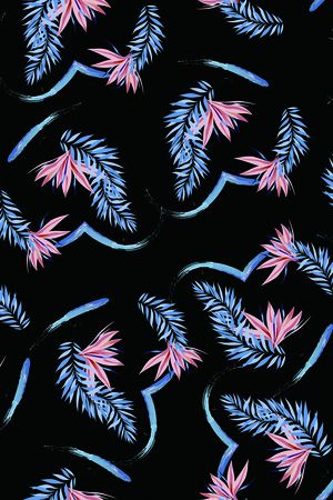 抽象树叶印花华亿平台图片