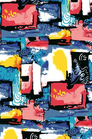 抽象花卉印花华亿平台图片