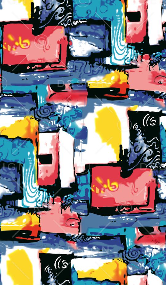 抽象花卉印花华亿平台图片