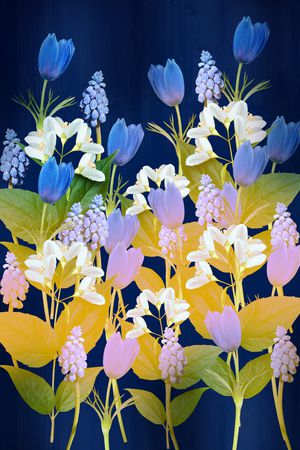 水彩花卉印花华亿平台图片