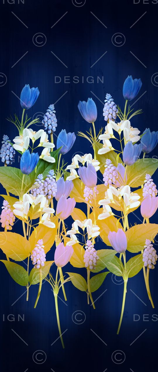 水彩花卉印花华亿平台图片