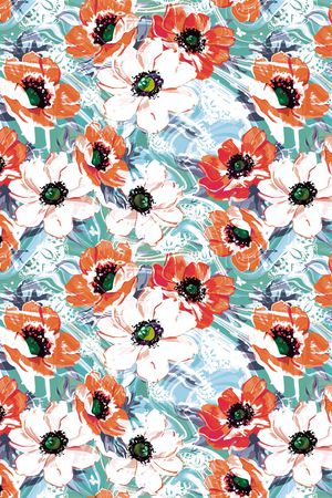 水彩花卉印花华亿平台图片