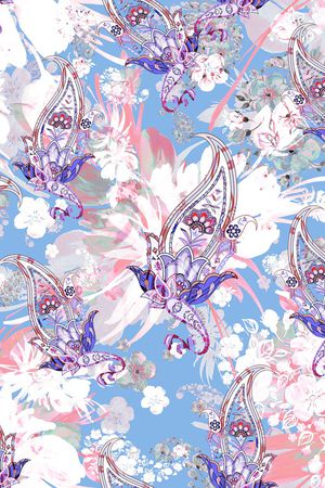 手绘花卉印花华亿平台图片