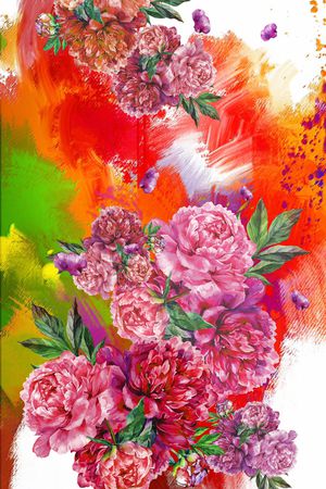 几何花卉印花华亿平台图片