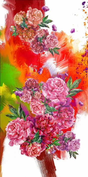 几何花卉印花华亿平台图片