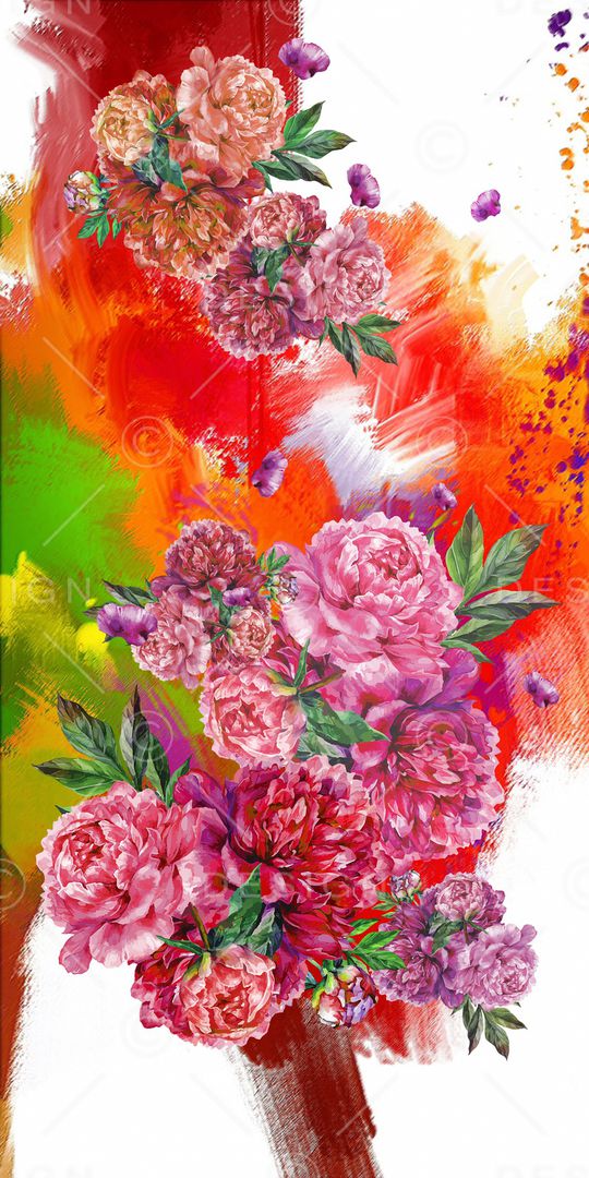 几何花卉印花华亿平台图片