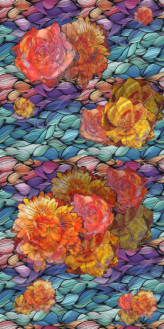 几何花卉印花华亿平台图片