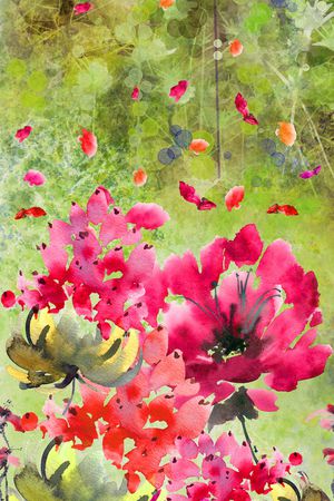 彩底花卉印花华亿平台图片