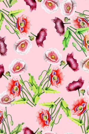 清爽底花卉印花华亿平台图片