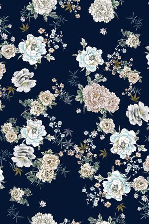 水彩花卉印花华亿平台图片