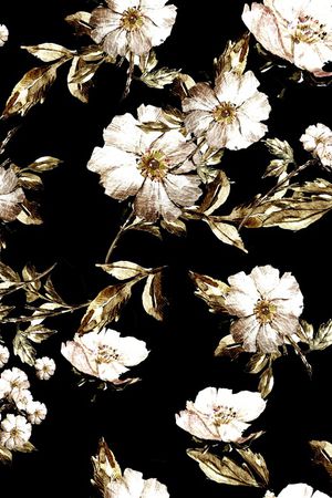 水彩花卉印花华亿平台图片