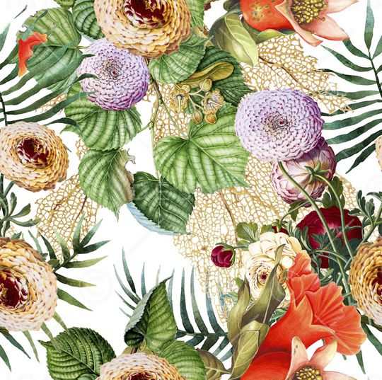 花卉印花华亿平台图片