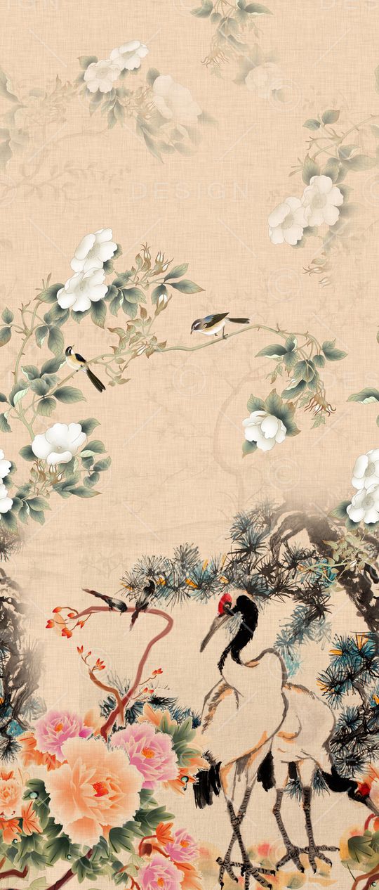 仙鹤印花华亿平台图片