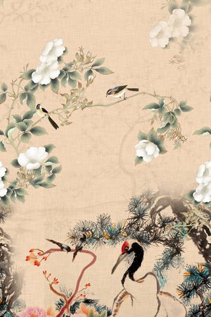 仙鹤印花华亿平台图片