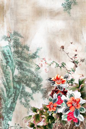 花卉印花华亿平台图片